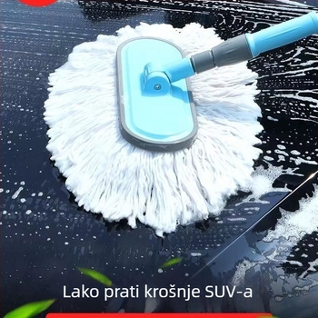 Mop za pranje automobila s mikrovlaknima, mekane dlačice, teleskopska duga drška