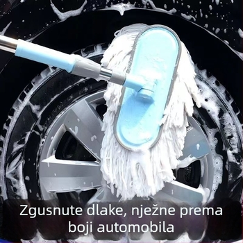 Mop za pranje automobila s mikrovlaknima, mekane dlačice, teleskopska duga drška