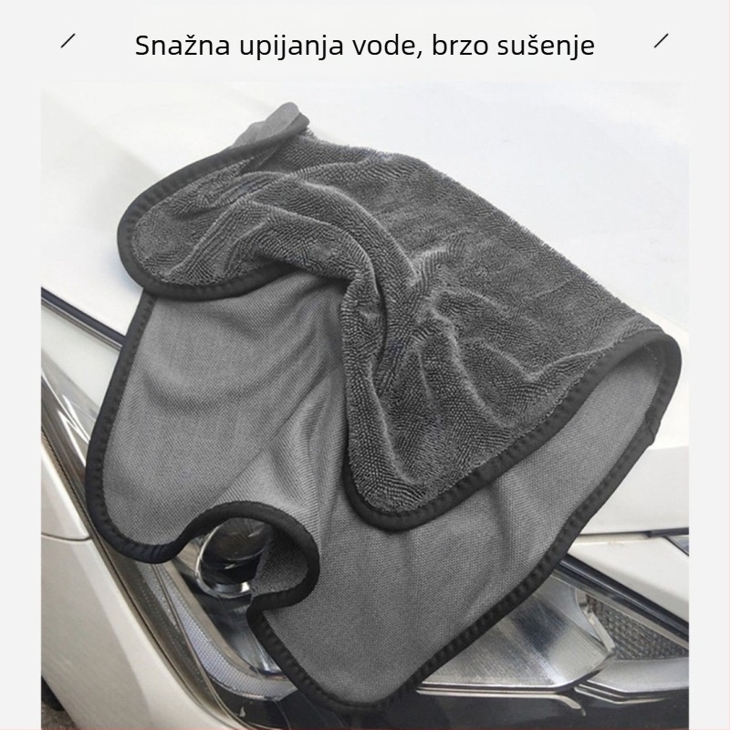 Pluche ručnik za auto od ultra finih vlakana – upija vodu, ne ostavlja dlačice, pojačan, šifra Y0056