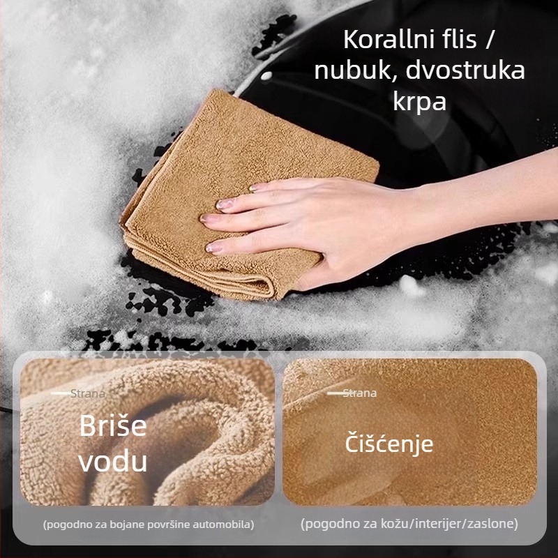 Mikrovlakna krpa za čišćenje automobila s teksturom velur, visoka upijanja, bez dlaka, otporna na masnoće i dezinfekcija