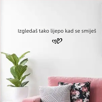 You look good when you smile – Tekstualna naljepnica za zid za unutarnju dekoraciju, pogodna za kafiće, trgovine odjećom, ogledala i staklena vrata