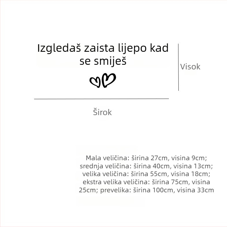 You look good when you smile – Tekstualna naljepnica za zid za unutarnju dekoraciju, pogodna za kafiće, trgovine odjećom, ogledala i staklena vrata