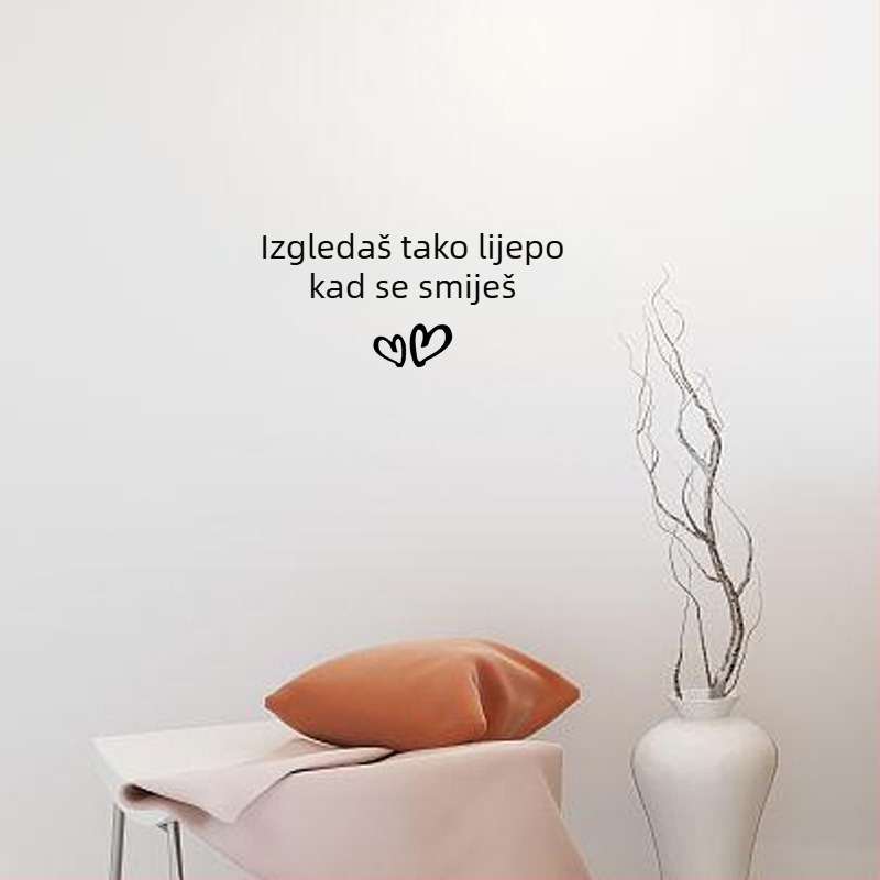 You look good when you smile – Tekstualna naljepnica za zid za unutarnju dekoraciju, pogodna za kafiće, trgovine odjećom, ogledala i staklena vrata