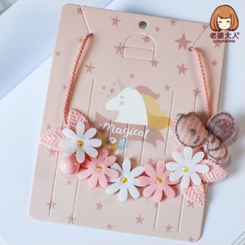 Dječja ogrlica s perlama i privjeskom od matične perle, prirodan cvjetni stil, višeslojni dizajn, prilagodljiv