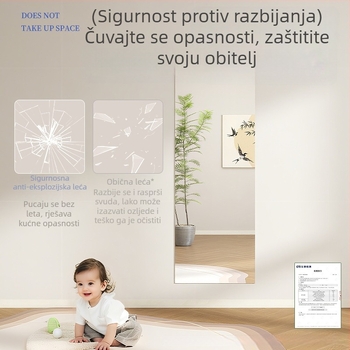 Samoljepljivi PET ogledalo film za spavaću sobu – 1 komad, jednostavan stil, dekoracija