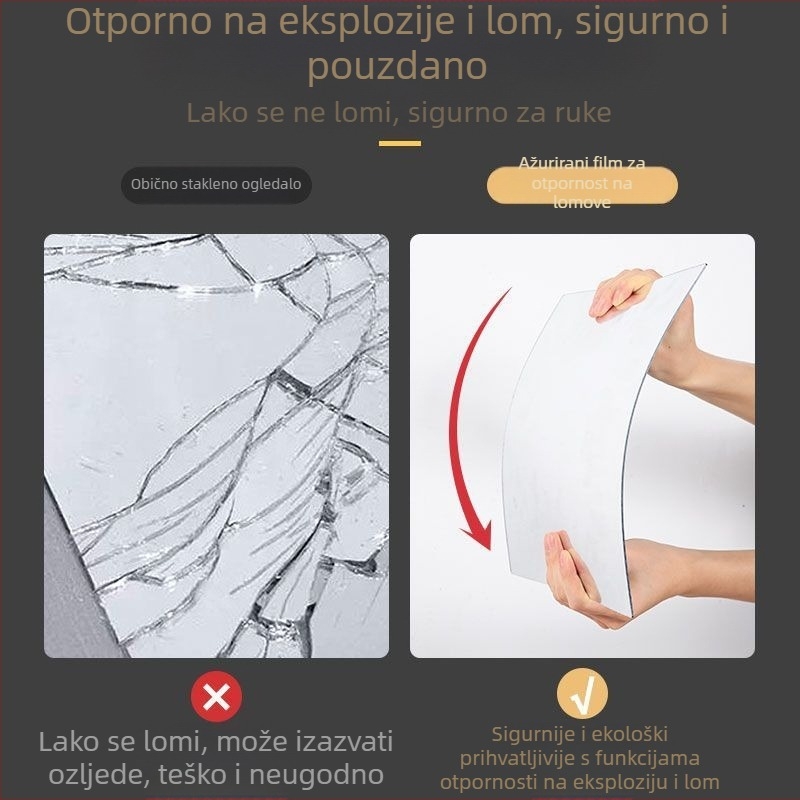 Ogledalo za cijelo tijelo, akrilno, zidno, samoljepljivo, moderan minimalistički stil, marka Unique.