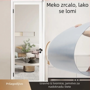 Akrilno ogledalo za šminku, zidno ogledalo s ljepilnim pričvršćivanjem, visoka definicija za odijevanje i garderobu