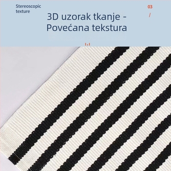 Prugasti tepih za verandu, strojno pranje, poliestersko-pamučna smjesa, tkan, protuklizni i otporan na prljavštinu, pogodan za unutarnju i vanjsku upotrebu