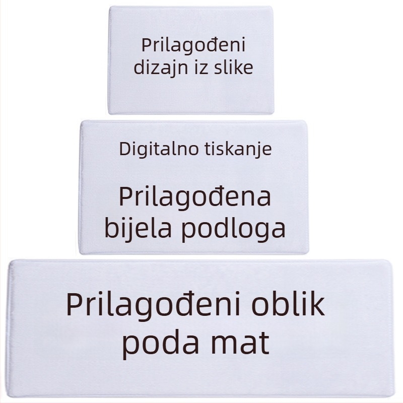 Set prostirki za stopala od poliester vlakana - pravokutni oblik - homogeni uzorak - perivo - za dnevni boravak, spavaću sobu, kupaonicu i balkon