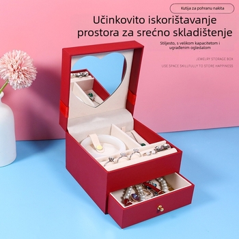 Kutija za pohranu nakita s kozmetičkim ogledalom — plastična konstrukcija; tip pakiranja: kutija za pakiranje; razina pakiranja: prodajno/terminalno pakiranje; svrha: pohrana nakita; tolerancija ±0,2 mm
