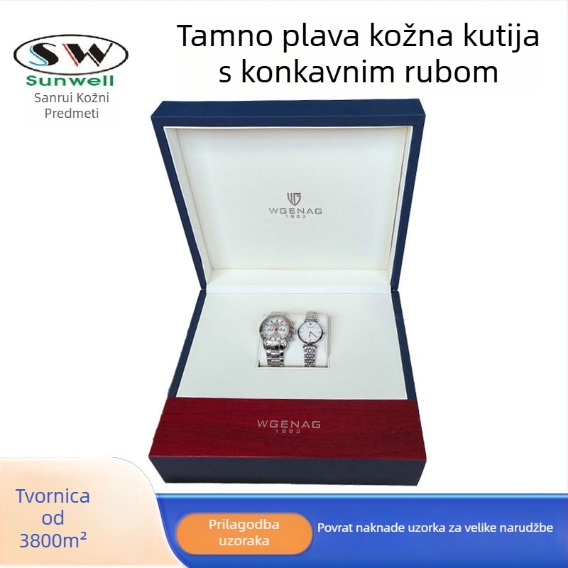Kožna kutija za satove za parove, Longines stil, po narudžbi
