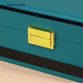 Kutija za satove od PU kože, visoke klase s preklopnim poklopcem, model HRD-0117, MDF konstrukcija, za poklon pakiranje i nakit