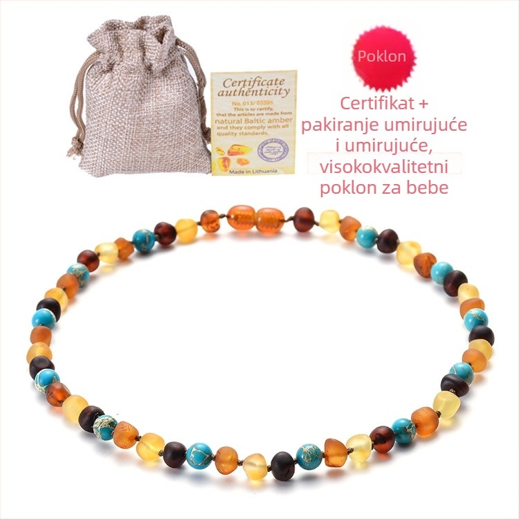 Ogrlica od jantara, ručno izrađena, serija Win More, čistoća K9, mogućnost prilagodbe
