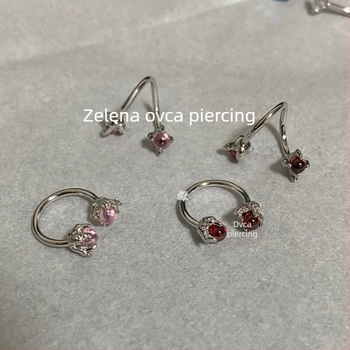 Prsten za usne i naušnice za uho od nehrđajućeg čelika, gravura, unisex, prirodni stil, proljeće 2023