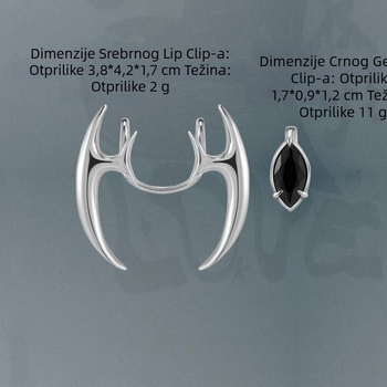 Set klipseva za usne s dragim kamenjem, 2-dijelni, bakar, elektropliranje, geometrijski unisex stil