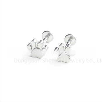 Mačji kandžica za usne — polirano G23 titan, geometrijski oblik, unisex, prirodni stil