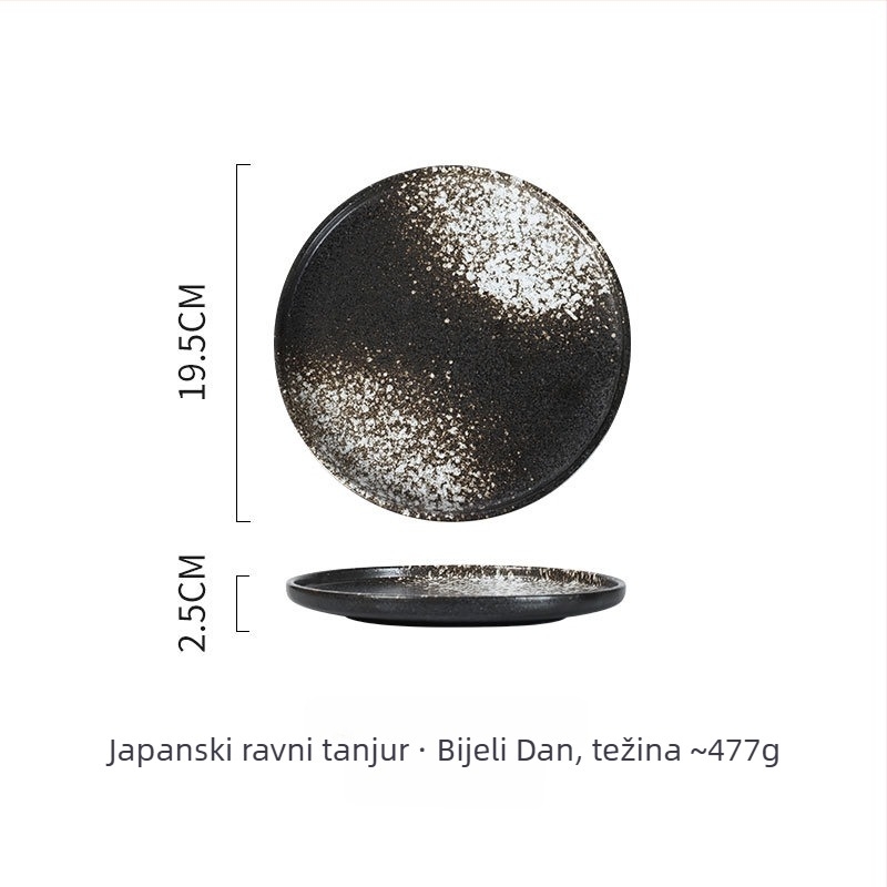 Porcelanski tanjur – japanskog stila, okrugli, pogodan za mikrovalnu, razni uzorci