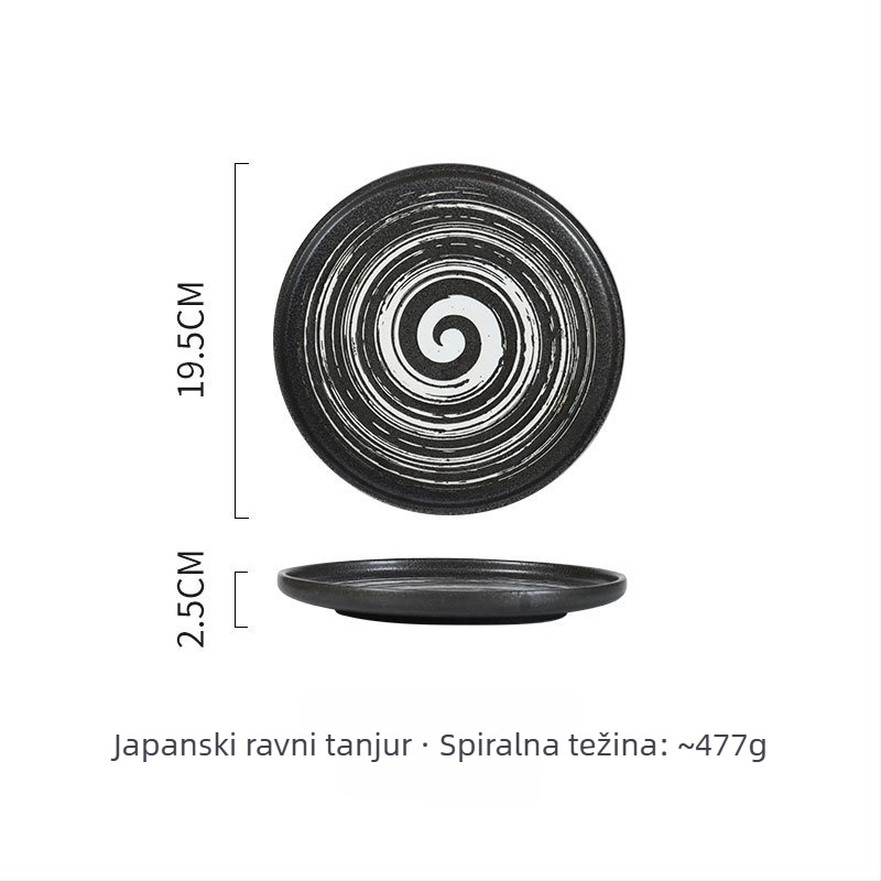 Porcelanski tanjur – japanskog stila, okrugli, pogodan za mikrovalnu, razni uzorci