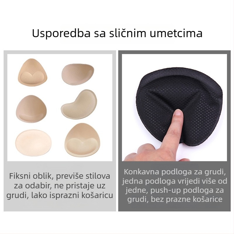 Nafukljiv nevidljivi grudnjak s 4D zračnim džepom i trodimenzionalnim zračnim jastučićem za prsa, odvojivi prilagodljivi dodatak donjeg rublja
