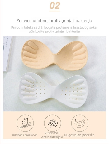 Grudnjak od tajlandskog lateksa, prozračan, tanak profil, Goddess Proportions