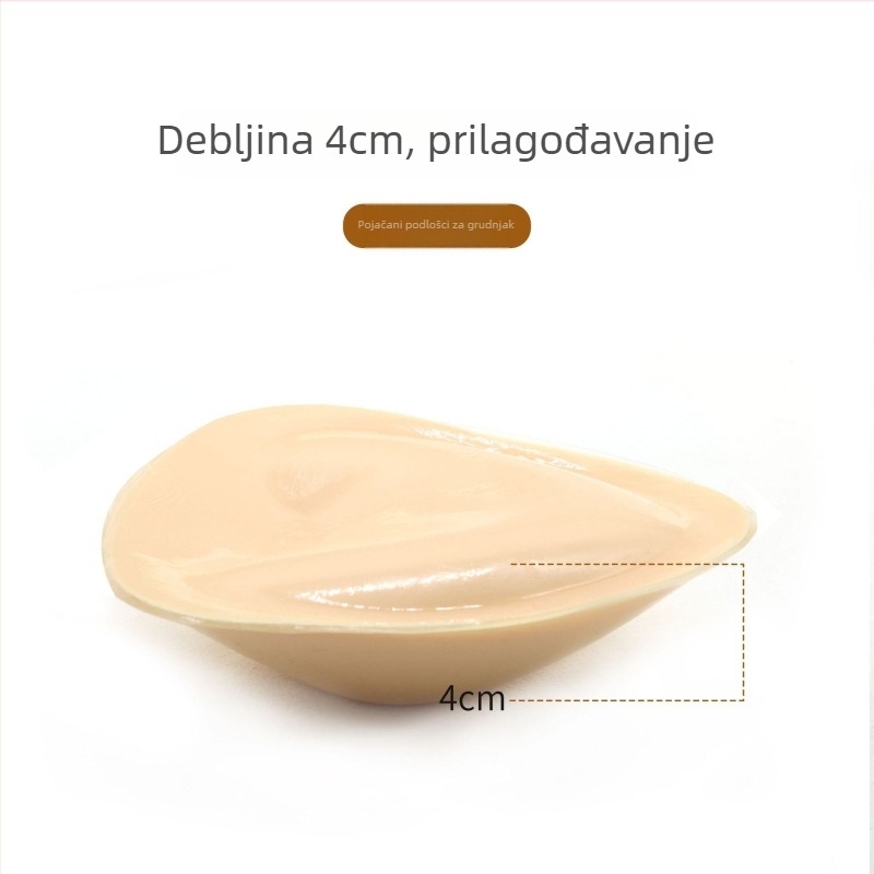 Srcolik trokutasti jastučić za grudi s LJepilom spužvom, debeli dizajn za podizanje i nevidljivu podršku