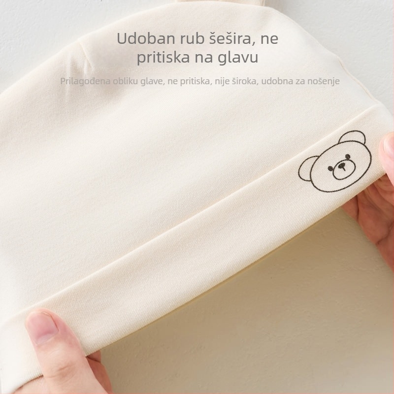 Dječja kapica za bebu, dvostruko slojna od 100% pamuka, za sve sezone, kupolastog oblika, bez oboda, prozračna i otporna na vjetar