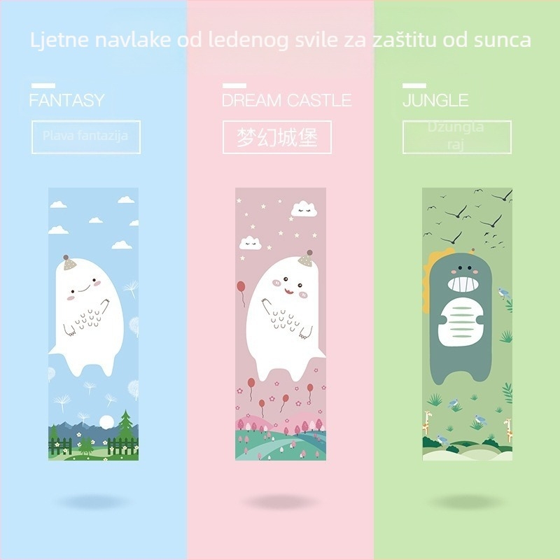 Dječje rukave za zaštitu od sunca od ice silk, ljetni uzorak crtani, za djevojčice i dječake, za vanjsku upotrebu