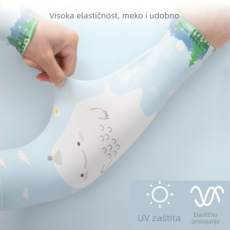 Dječje rukave za zaštitu od sunca od ice silk, ljetni uzorak crtani, za djevojčice i dječake, za vanjsku upotrebu