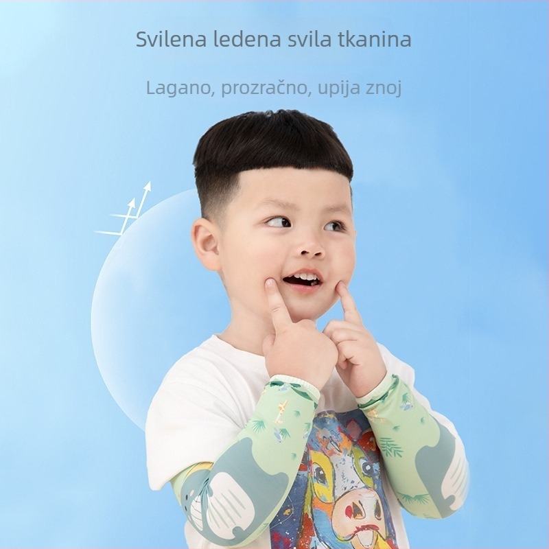 Dječje rukave za zaštitu od sunca od ice silk, ljetni uzorak crtani, za djevojčice i dječake, za vanjsku upotrebu
