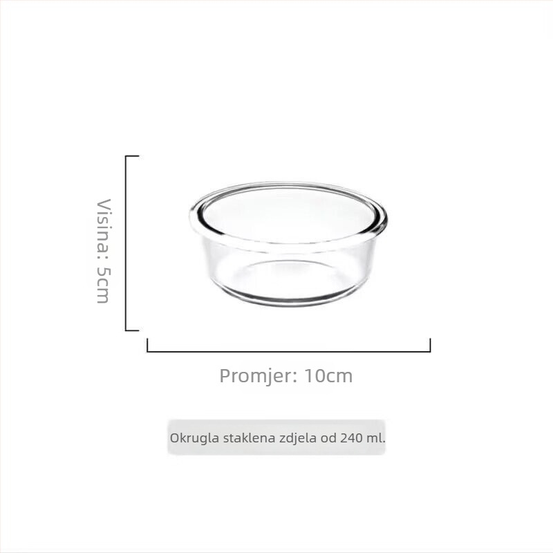 Staklena zdjela za kuhanje jaja na paru s poklopcem, termički otporno borosilikatno staklo, nepravilnog oblika, emajlirani površ, nije pogodno za mikrovalnu pećnicu