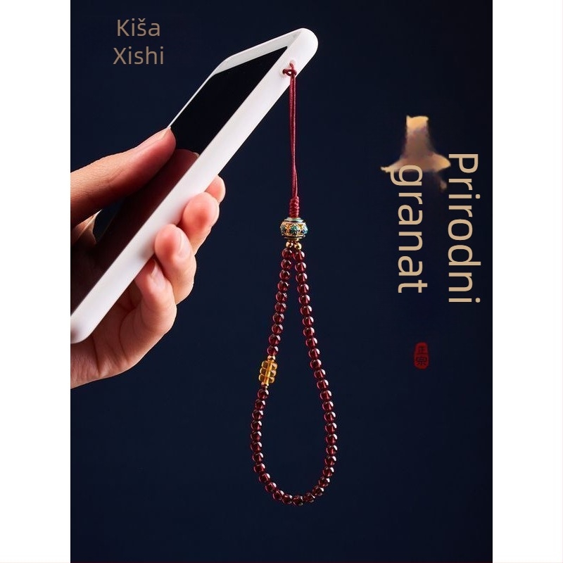 Privjesak od granata s narukvicom, kratka lančeta, metal, 5A kristal USB ključni lančić