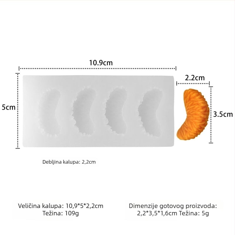 Kalup za kolače od silikona – nepravilan oblik, voćna serija – za aromatične svijeće