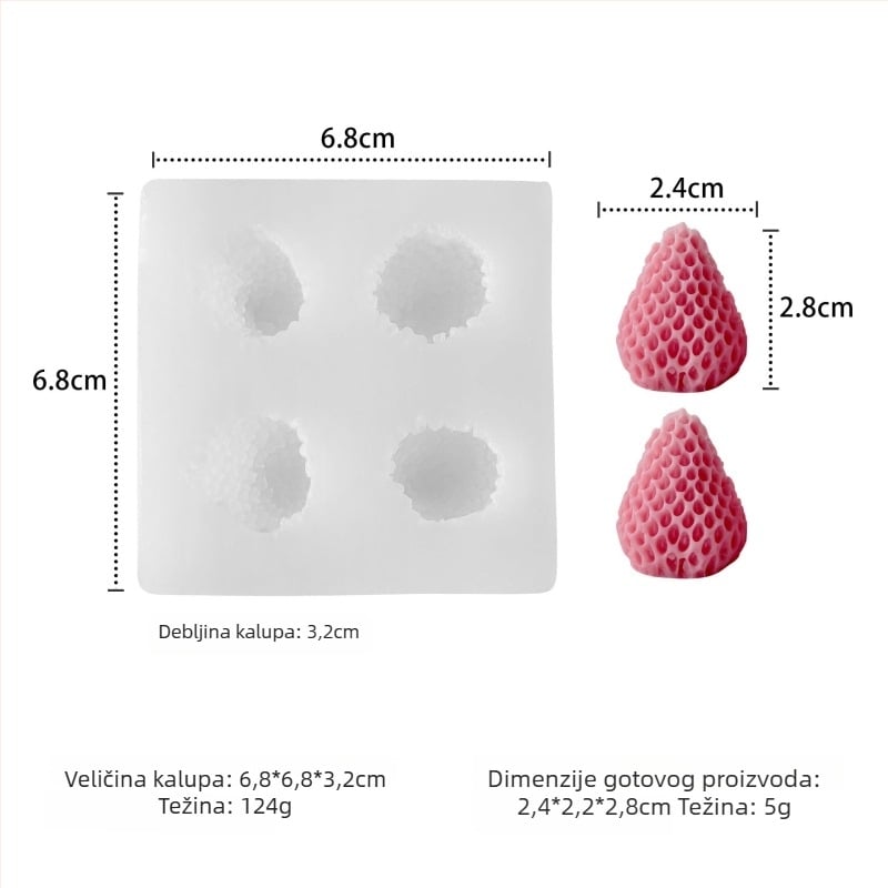 Kalup za kolače od silikona – nepravilan oblik, voćna serija – za aromatične svijeće