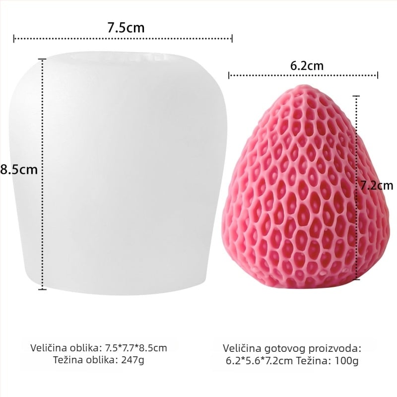 Kalup za kolače od silikona – nepravilan oblik, voćna serija – za aromatične svijeće