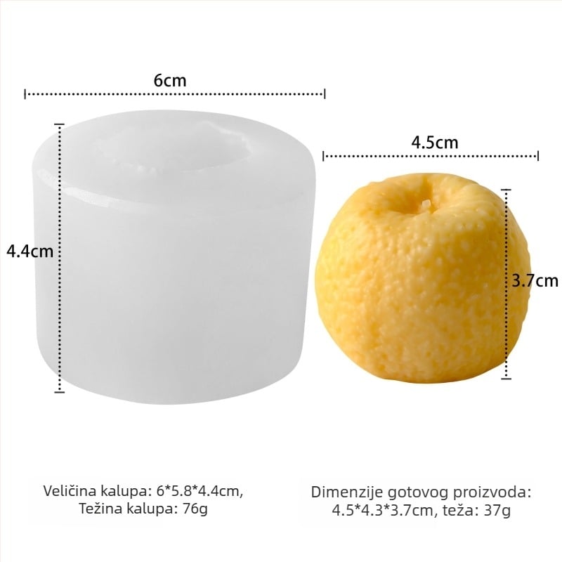 Kalup za kolače od silikona – nepravilan oblik, voćna serija – za aromatične svijeće