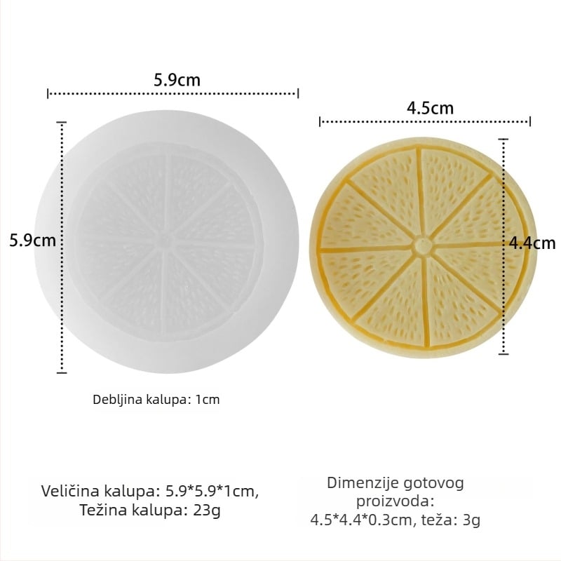 Kalup za kolače od silikona – nepravilan oblik, voćna serija – za aromatične svijeće