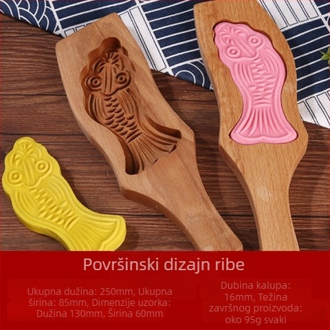 Drveni kalup za mooncake, izrezbaren, s jednom rupom, Mid-Autumn, Golden Eagle