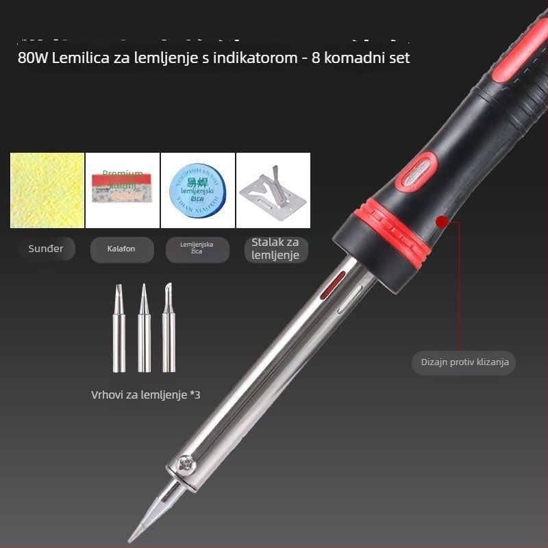 Električno lemilo set s podesivom temperaturom, visokim kapacitetom, nehrđajući čelik, namijenjeno za spojeve i vodiče