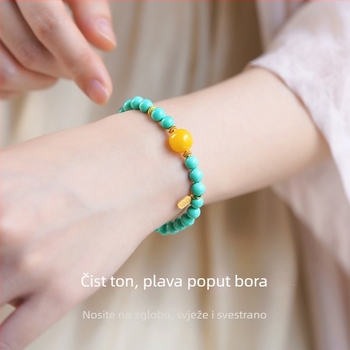 Narukvica od borovog kamena, polirani završetak, dječji sladak stil, model 3283093, unisex.