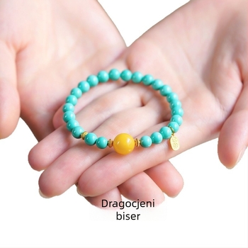 Narukvica od borovog kamena, polirani završetak, dječji sladak stil, model 3283093, unisex.