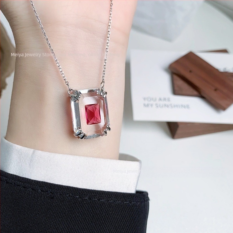 Set naušnica i ogrlice | Dijamantni kristali, O-lanac, Privjesak od legure, Uzorak: srce / kapljica / zvončić