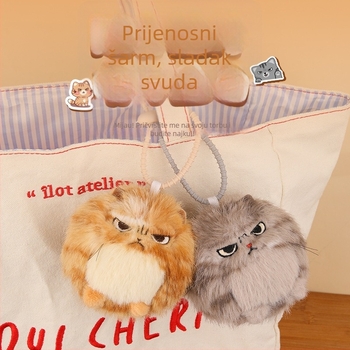 Lucky pliš mačja igračka s povlačnim koncem i mahanjem repa, piskav zvuk, kratka pliš (Punilo: PP pamuk; Pliš: kratka pliš; Kategorija: pliš igračka; Značka: Lucky; Doba: 15–35)