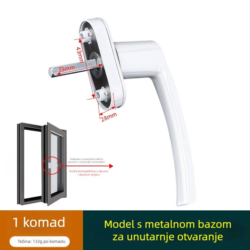 Kvaka za prozor od cinkovog legura, moderan stil, univerzalna, model 535353, pogodna za krilne i klizne prozore