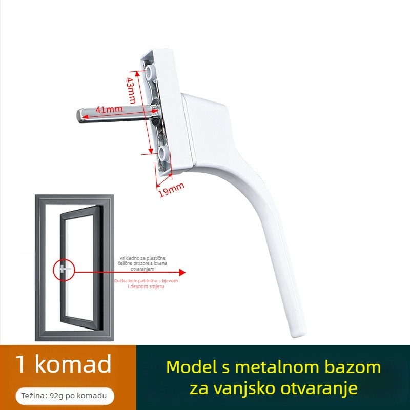 Kvaka za prozor od cinkovog legura, moderan stil, univerzalna, model 535353, pogodna za krilne i klizne prozore
