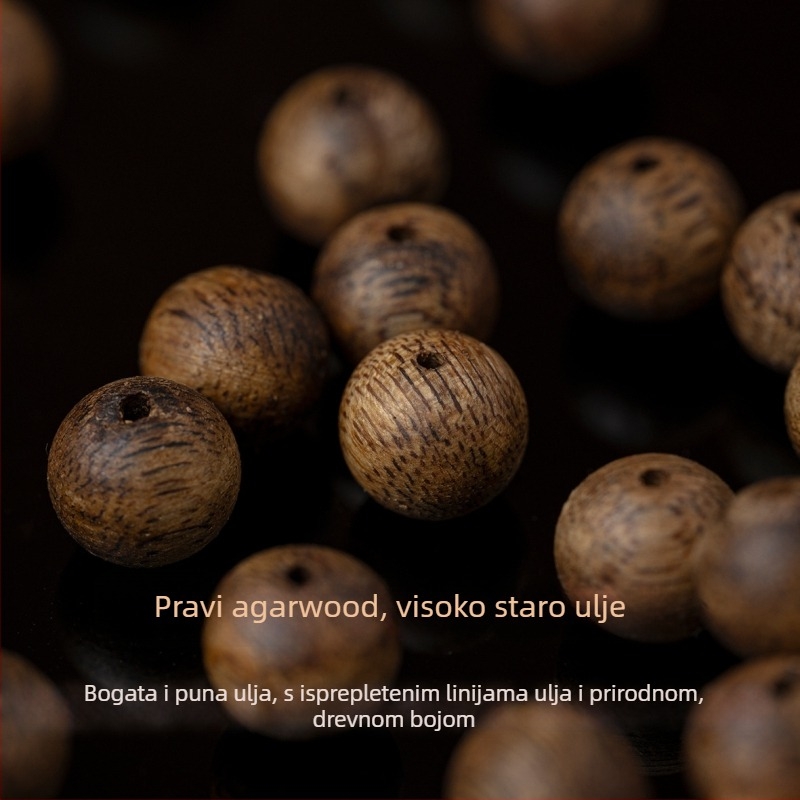 Prirodne agarwood perle – lagani luksuzni stil, DIY pojedinačne perle, prirodni sjaj, polu ručna i polu mehanička izrada, Return to Dream