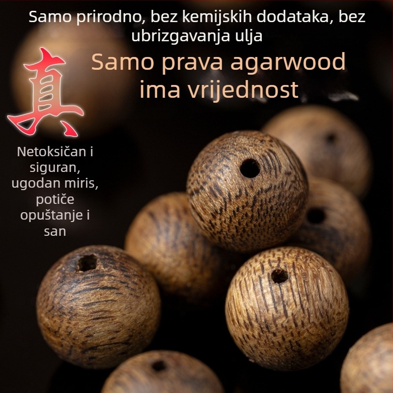 Prirodne agarwood perle – lagani luksuzni stil, DIY pojedinačne perle, prirodni sjaj, polu ručna i polu mehanička izrada, Return to Dream