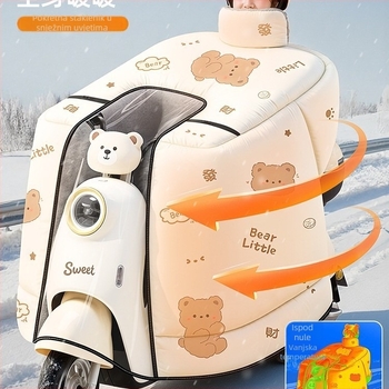 Kapu za električne motocikle otporna na vjetar sa kompletnim pokrivanjem, zimski fleece, vodootporan materijal s memorijskom tkaninom