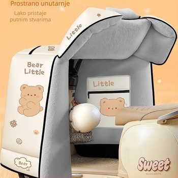 Kapu za električne motocikle otporna na vjetar sa kompletnim pokrivanjem, zimski fleece, vodootporan materijal s memorijskom tkaninom