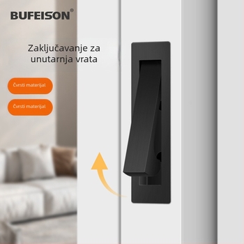 Ručka za džepna vrata — Nehrđajući čelik, Elektroplatinirani završetak, Moderni minimalistički stil, za džepna/ugrađena vrata i drvena vrata