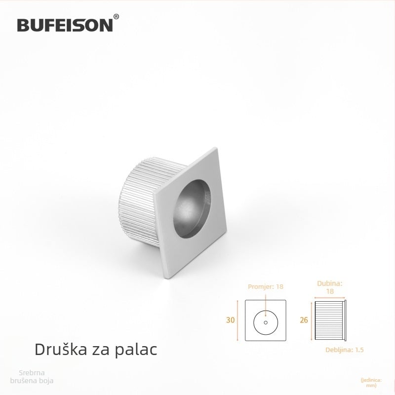 Ručka za džepna vrata — Nehrđajući čelik, Elektroplatinirani završetak, Moderni minimalistički stil, za džepna/ugrađena vrata i drvena vrata